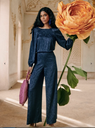 SEZANE - Combinaison longue bleue DEBBIE T34 - C03073