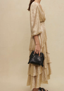 MAJE - Robe mi-longue dorée RUFFINE - C03075