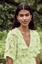 YAS - Robe mi-longue jaune vert - C03078