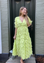 YAS - Robe mi-longue jaune vert - C03078