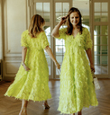 YAS - Robe mi-longue jaune vert - C03078