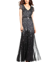ADRIANNA PAPELL - Robe longue argentée  - C00979