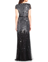 ADRIANNA PAPELL - Robe longue argentée  - C00979