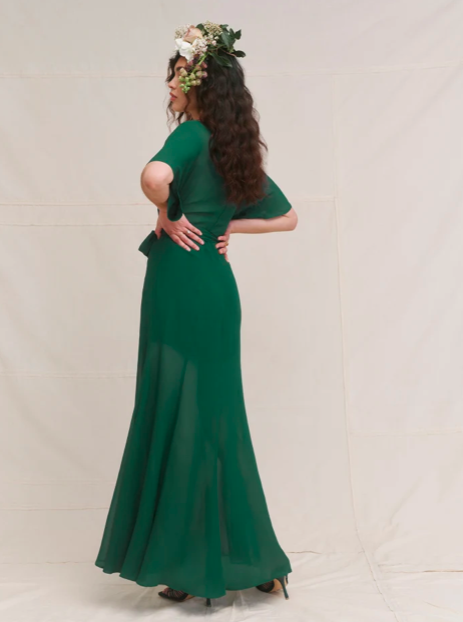 REFORMATION - Robe longue Verte WINSLOW - C03096