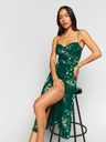 REFORMATION - Robe Mi-longue Juliette Verte Fleurie - C03097