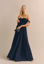 REFORMATION - Robe Longue Bleue Marine JAYDE - C03103