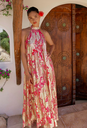 RIXO - Robe Longue Rose et Dorée ELIZABETH - C03123