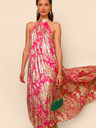 RIXO - Robe Longue Rose et Dorée ELIZABETH - C03123