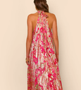 RIXO - Robe Longue Rose et Dorée ELIZABETH - C03123