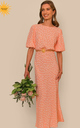 RIXO - Robe Longue Rose FLAVIA T38 - C03124