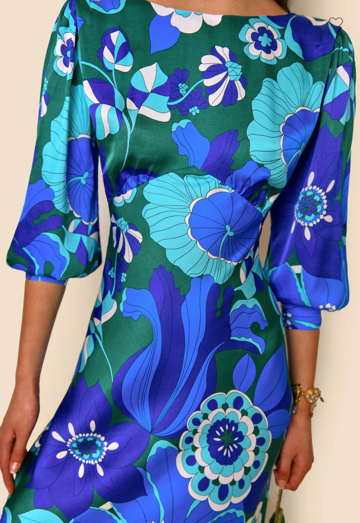 Marni - Floral Bleue - Robe Longue Bleue Fleuri - RIXO - C03132