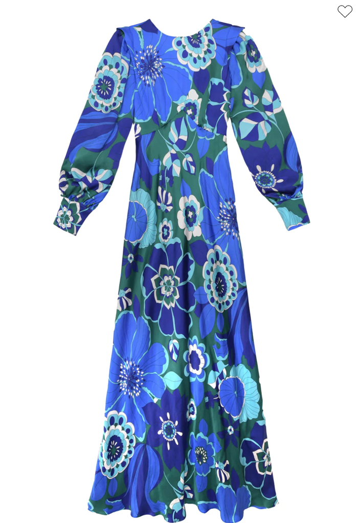 Marni - Floral Bleue - Robe Longue Bleue Fleuri - RIXO - C03132