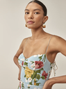 REFORMATION - Robe longue Melita bleue fleurie - C02796