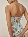 REFORMATION - Robe longue Melita bleue fleurie - C02796