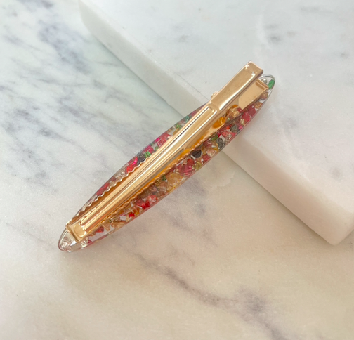 Résine Hair Clip - Paillettes Multicolores - GLEEBEE