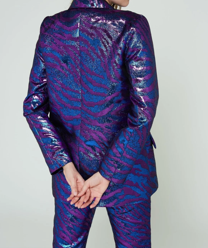 MODETROTTER - Ensemble Costume Veste & Pantalon Zeya - Zèbre Bleu et Violet  - C03166