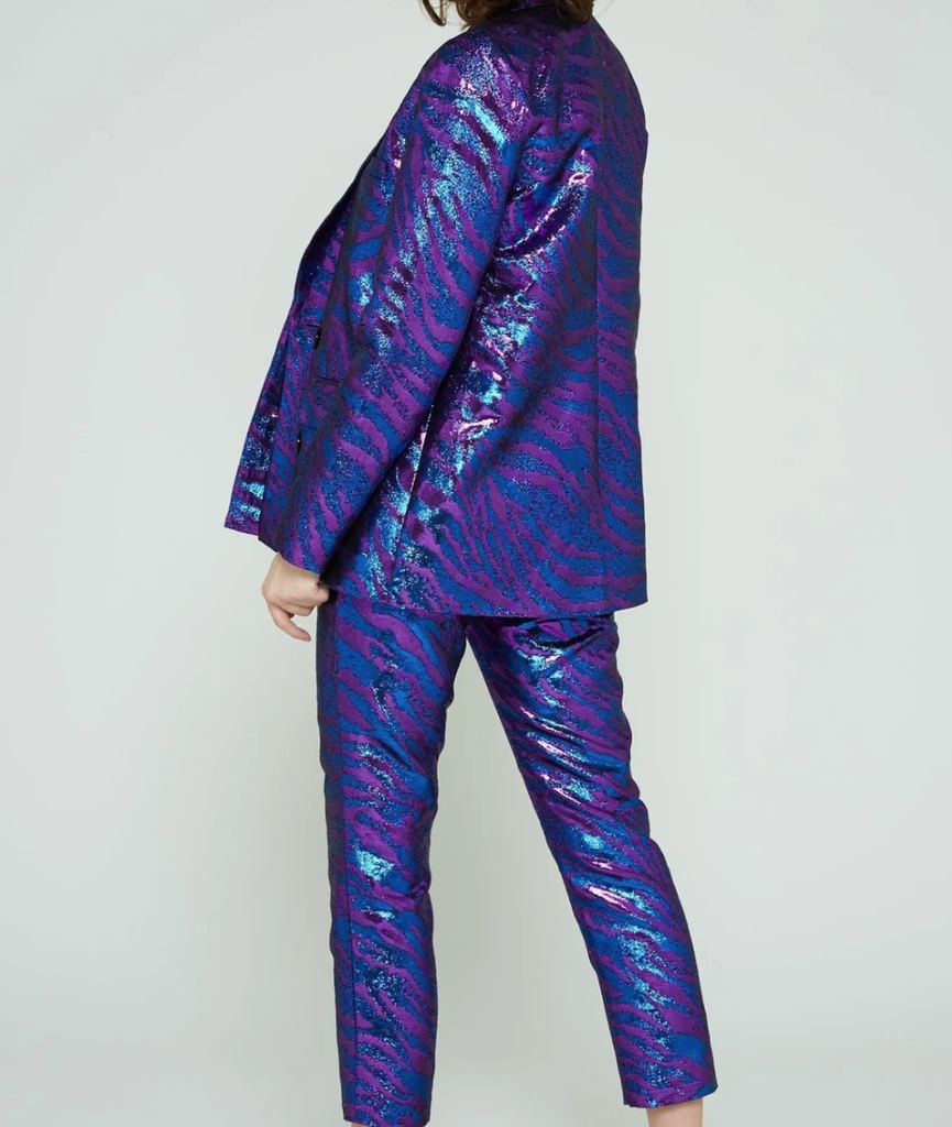 MODETROTTER - Ensemble Costume Veste & Pantalon Zeya - Zèbre Bleu et Violet  - C03166