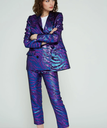 MODETROTTER - Ensemble Costume Veste & Pantalon Zeya - Zèbre Bleu et Violet  - C03166