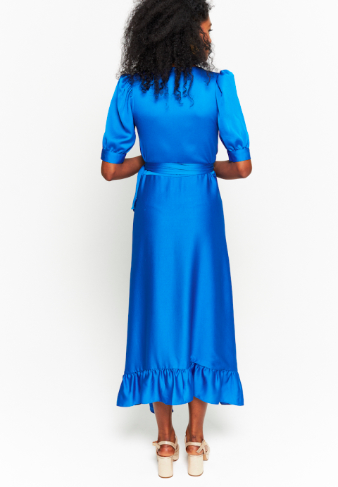 MAISON GUILLEMETTE - Robe longue - PILAR - Bleu Cobalt - C03142