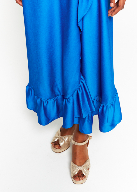 MAISON GUILLEMETTE - Robe longue - PILAR - Bleu Cobalt - C03142