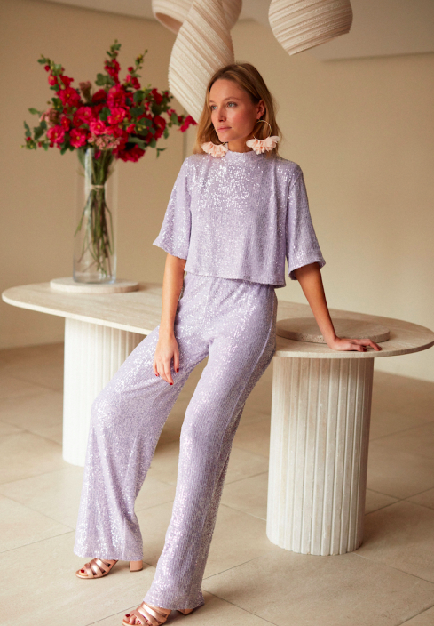 MAISON GUILLEMETTE - Ensemble Haut et Pantalon - SWING Lavande - C03153
