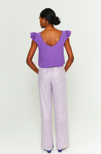 MAISON GUILLEMETTE - Ensemble Haut et Pantalon - ROMA et SWING Lavande - C03155