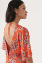BASH - Shelby - Robe Longue Orange Détails Brillants - C03189