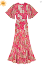 RIXO - Robe Longue Rose et Dorée DINA - C03205