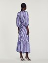 SANDRO - Robe Longue Imprimé Blanc Violet Bleu - C03209