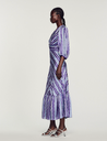 SANDRO - Robe Longue Imprimé Blanc Violet Bleu - C03209