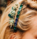 LOC - Barrette Emma - GRANDE - Pierres SWAROVSKI - Crystal Vert et Bleu - LES COURONNES DE VICTOIRE - A941