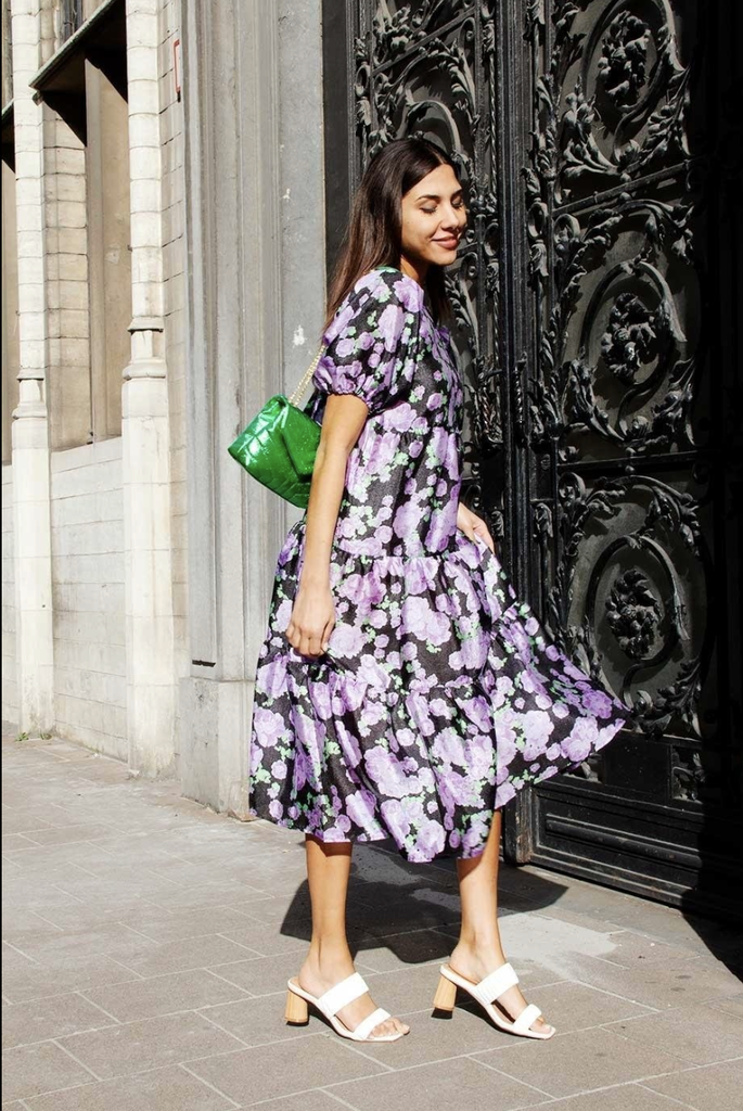CRAS - Robe mi-longue imprimée  - C02610