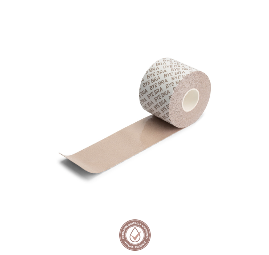 BYE BRA - Bandes Adhésives Double Face - Beige  - Body Tape 5cmx5M - one-size