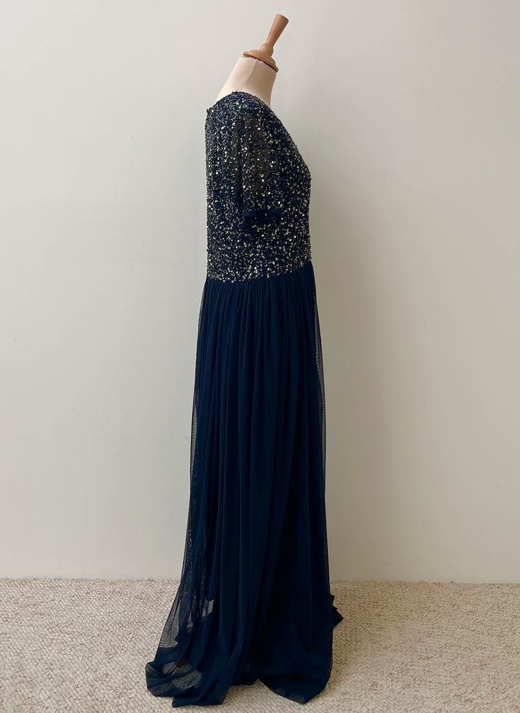 MAYA - Robe longue bleue  - C00984
