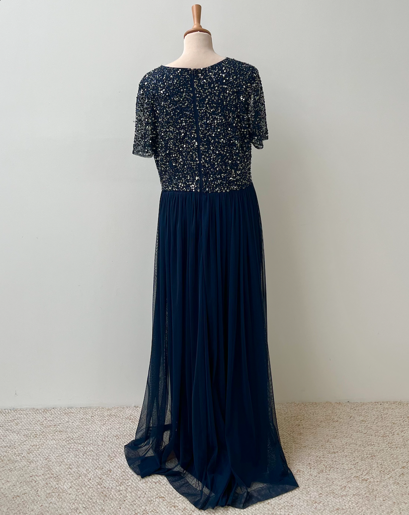 MAYA - Robe longue bleue  - C00984