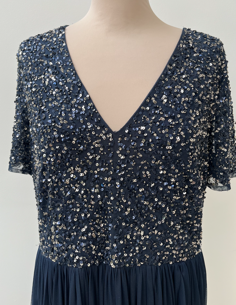 MAYA - Robe longue bleue  - C00984