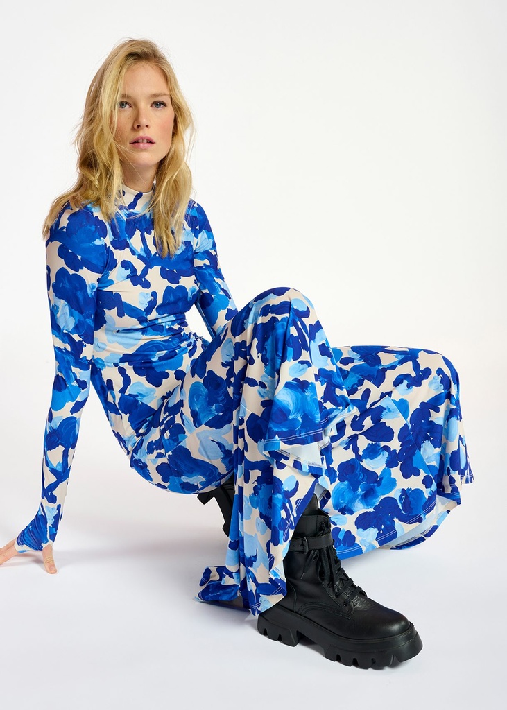 Essentiel - Robe fleurs bleues et blanches - C03232