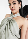 ASOS - Robe longue soie sauge - C03242
