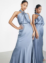 ASOS - Robe longue soie bleue claire - C03244
