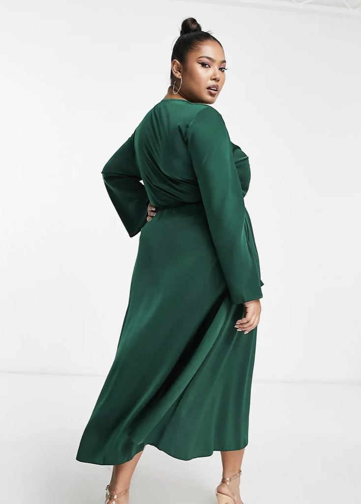 ASOS - Robe portefeuille verte - C03245
