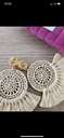 LOC - SEZANE - Bijoux - Boucles d'oreilles raphia beige - A1032