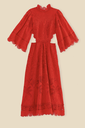 FARM RIO -  Robe longue rouge  - C03255