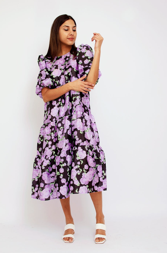 CRAS - Robe mi-longue imprimée  - C02610