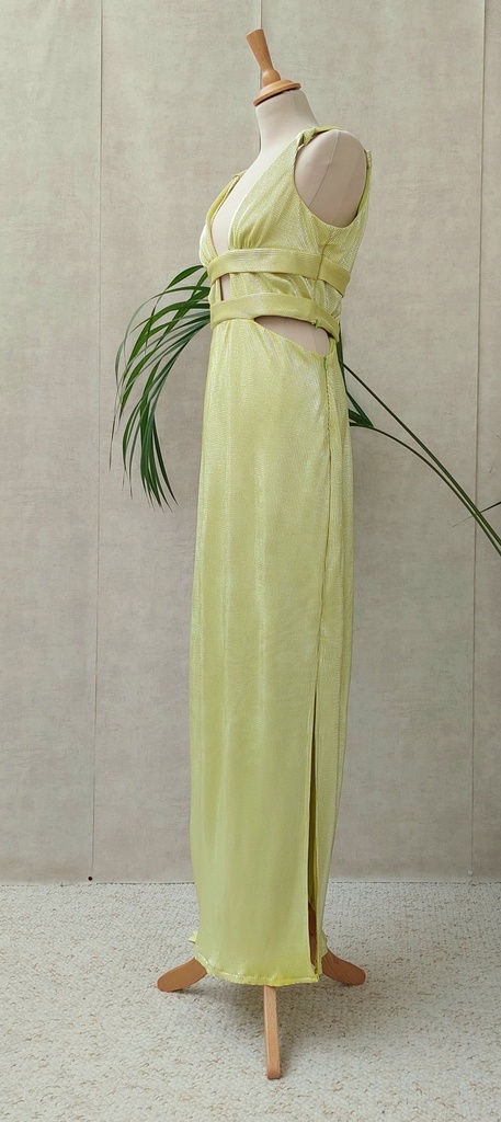 LADY PIPA - Robe longue jaune irrisée  - C03284