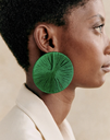 LOC - SEZANE - Bijoux - BO rond tressé vert -  A1043