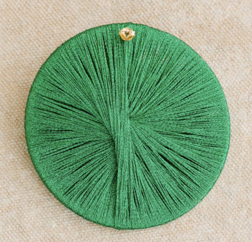 LOC - SEZANE - Bijoux - BO rond tressé vert -  A1043