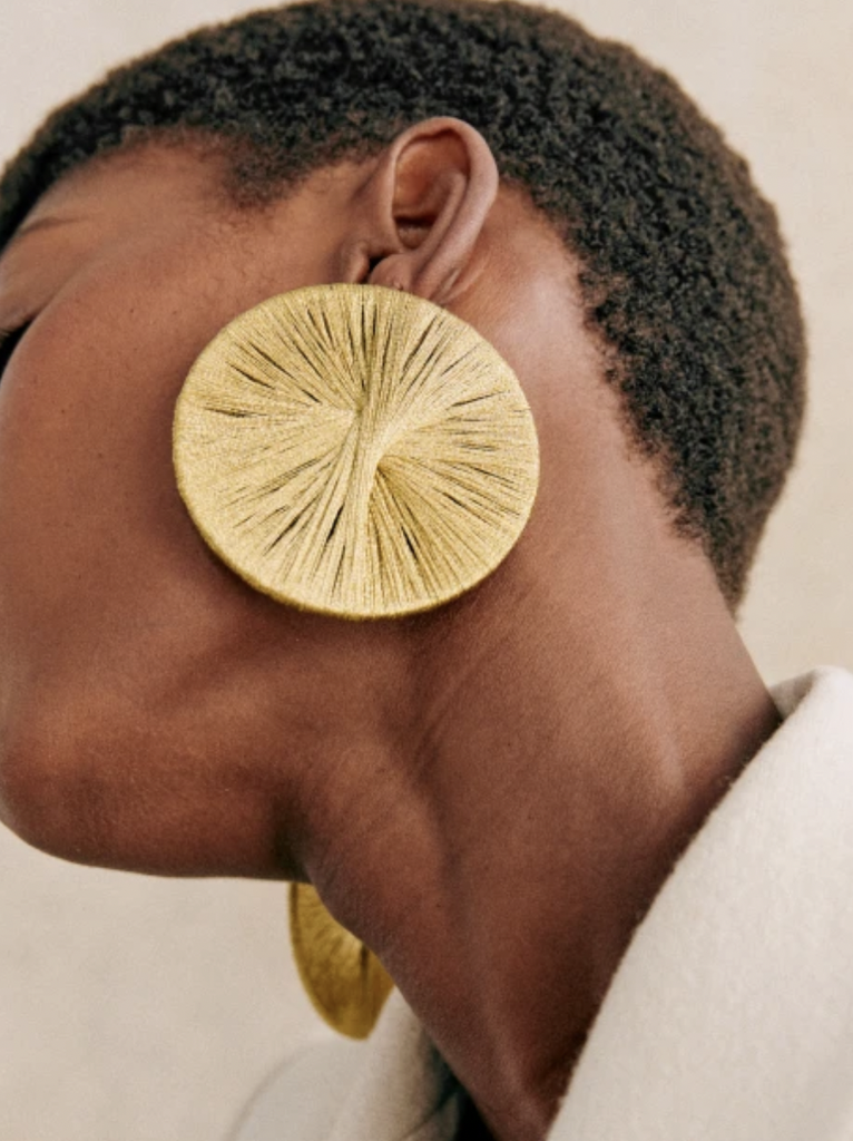 LOC - SEZANE - Bijoux - BO rond tressé doré -  A1044