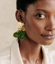 LOC - SEZANE - Bijoux - BO dorée et vert -  A1045