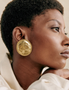 LOC - SEZANE - Bijoux - BO dorée et brun -  A1047