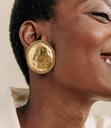 LOC - SEZANE - Bijoux - BO dorée et brun -  A1047
